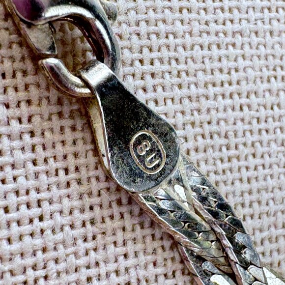 Sterling Silver 925 Braided Flattened Curb Link Chain 5mm Size 17.5" Length - Picture 7 of 11